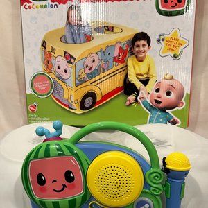 Coco melon Musical Yellow Play Bus and microphone toy